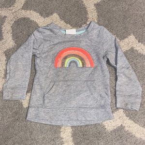 3/$9 or 5/$10 pullover sweater grey with rainbow